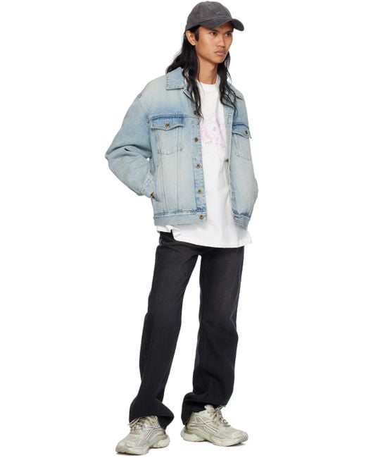 we11done Black Washed Denim Jacket for men