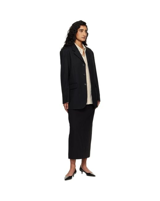 DUNST Black 3 Button Wool Blazer