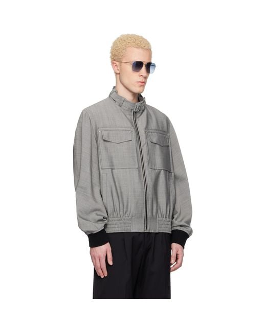 Lanvin Gray Mohair Wool Jacket for men