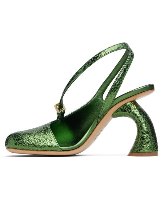 Dries Van Noten Green Cutout Heels