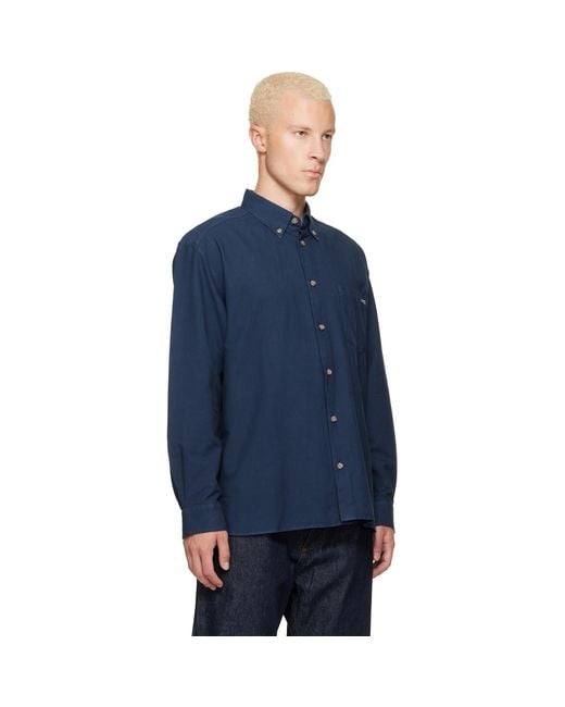 A.P.C. Blue Mateo Logo Shirt for men