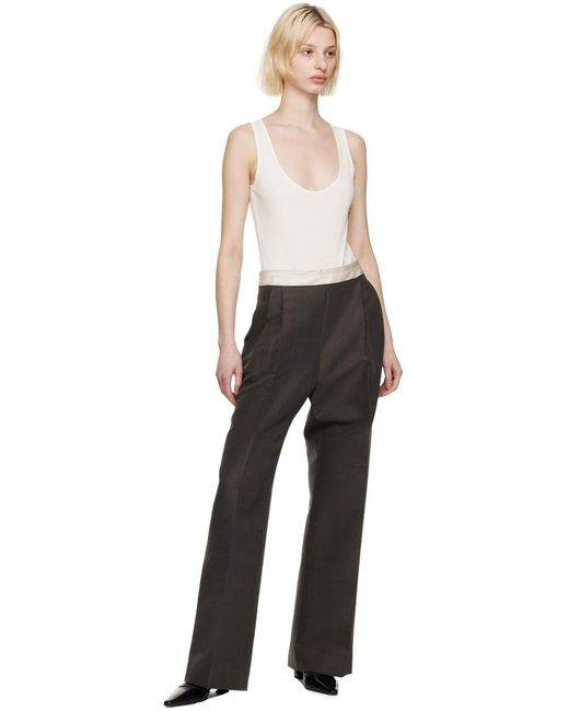 Justaucorps Blanc À Encolure Arrondie GIA STUDIOS en coloris Black