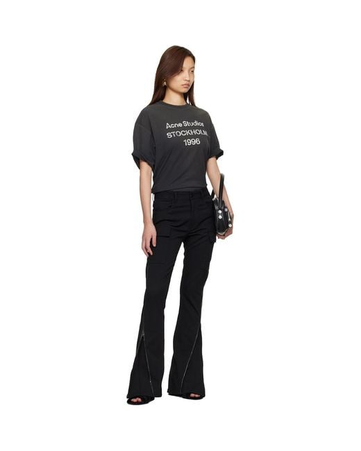 Acne Black Twill Suit Trousers