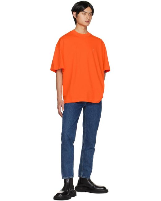 AMI Orange Ami De Cœur T-shirt for men