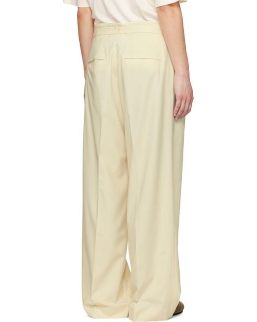 AURALEE Super Fine Tropical Wool Two-Tuck Trousers in Natural | Lyst