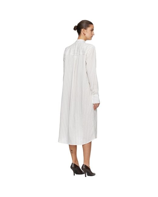 Totême Black Striped Summer Tunic Midi Dress