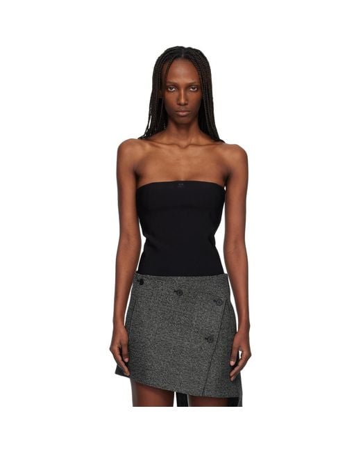 Courreges Black Bustier Lingerie Jersey Bodysuit