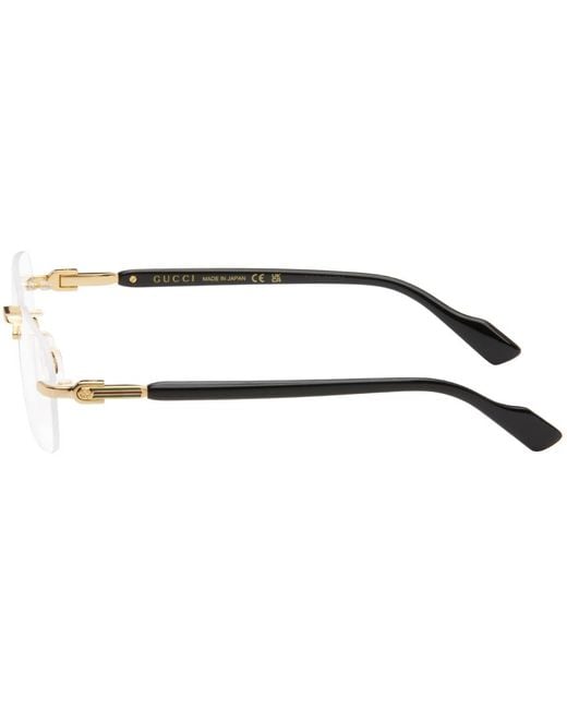 Gucci Rimless Glasses in Black for Men | Lyst UK