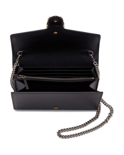 Gucci Black Web Dionysus Chain Wallet Bag in Black - Lyst