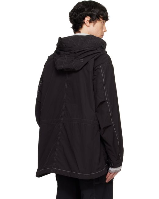 And Wander Black Fishtail Octa Jacket for men
