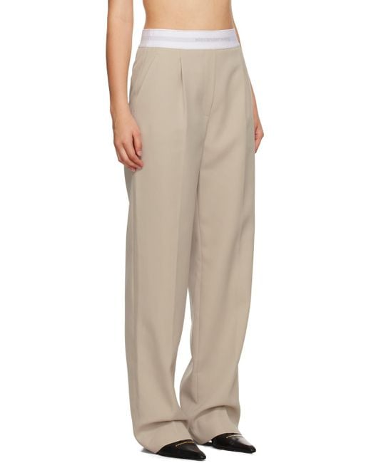 Alexander Wang Natural Black Pleated Trousers