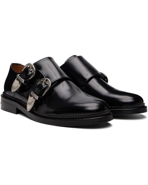 Toga Virilis Black Polido Monkstraps for men