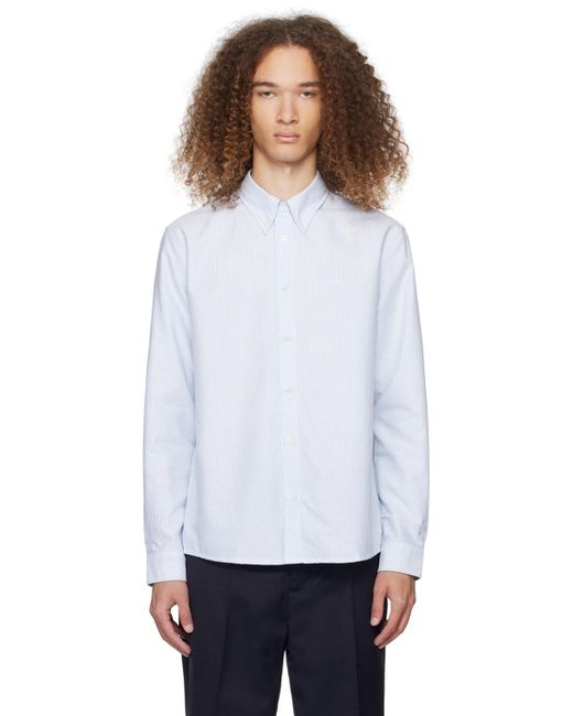 A.P.C. . Blue & White Greg Shirt for men
