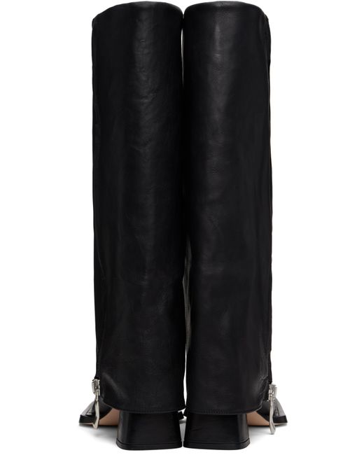Miista Black Bellamy Fold Over Tall Boots