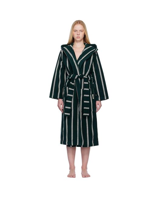 Tekla Black Terry Hooded Bathrobe