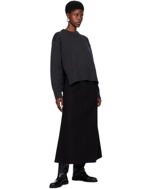 Studio Nicholson Black A-line Denim Maxi Skirt