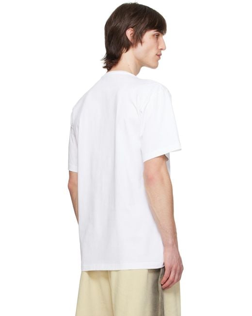 メンズ Y. Project ホワイト Vネックtシャツ White