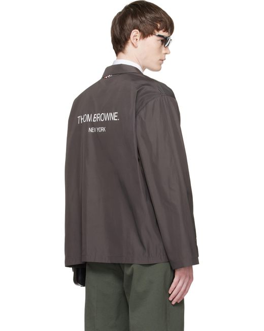 Thom Browne メンズ グレー パッカブル フラップポケット テーラード 