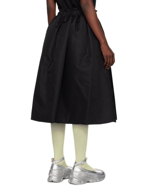 Simone Rocha Black Elasticated Midi Skirt