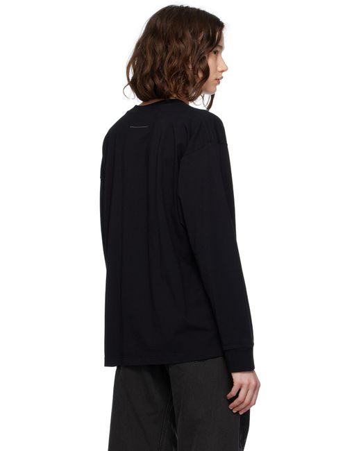 MM6 by Maison Martin Margiela ブラック コットン Tシャツ Black
