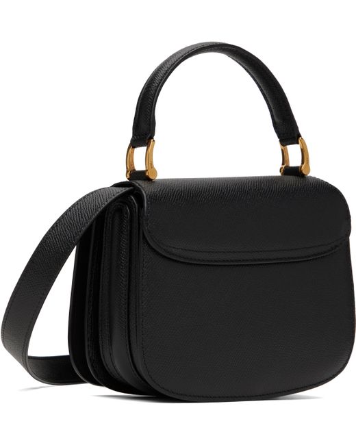 AMI ブラック Paris Paris レザー トップハンドル バッグ Black