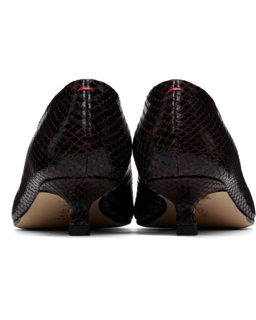 Aeyde Black Burgundy Clara Pointed-Toe Heels