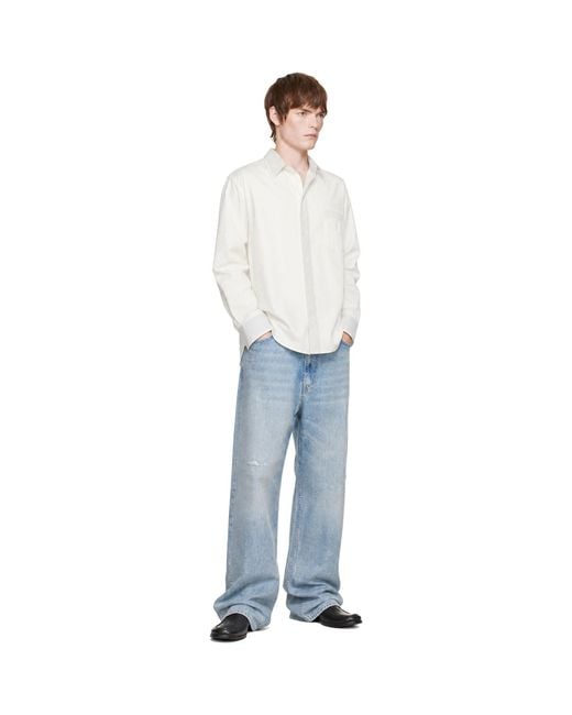 MM6 by Maison Margiela White Cotton Poplin Shirt for men