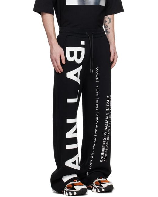 Balmain Black 'main Lab' Sweatpants for men