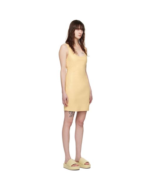 Stand Studio Black Yellow Sawyer Faux-leather Minidress