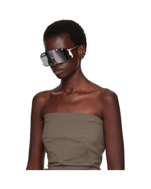 Rick Owens Gray Shielding Sunglasses