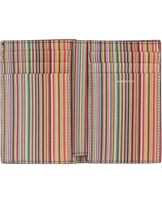 Paul Smith Black Signature Stripe Interior Credit Card Wallet for men
