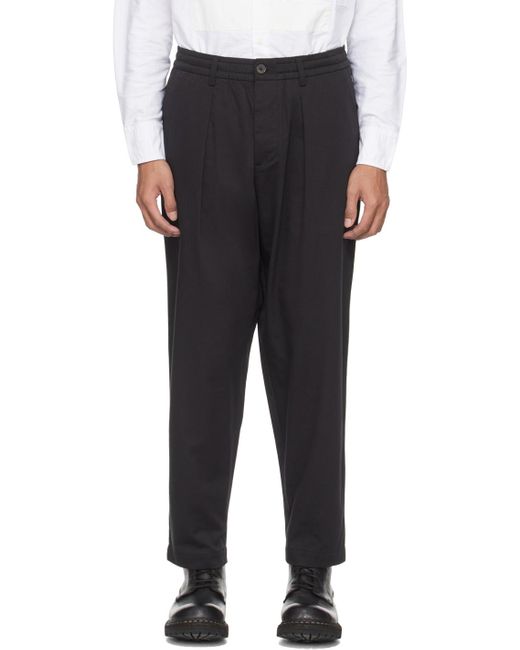 Universal Works Black Pleated Trousers for men