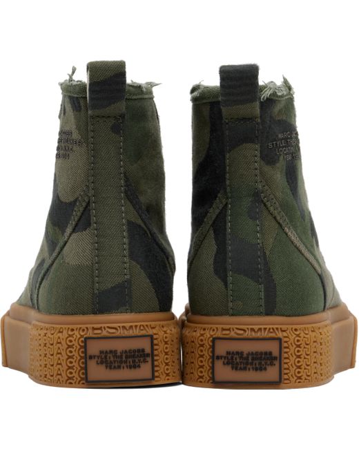Marc Jacobs カーキ The Camo Jacquard ハイカットスニーカー Black