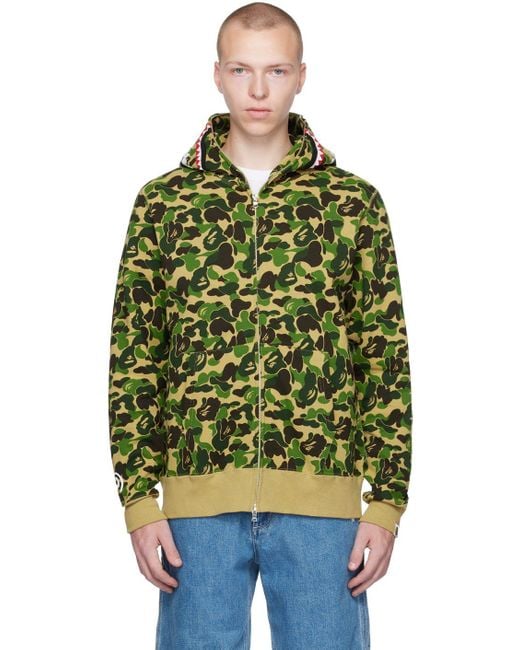 A Bathing Ape Men ABC Camo Bape Full Zip Hoodie (blue)