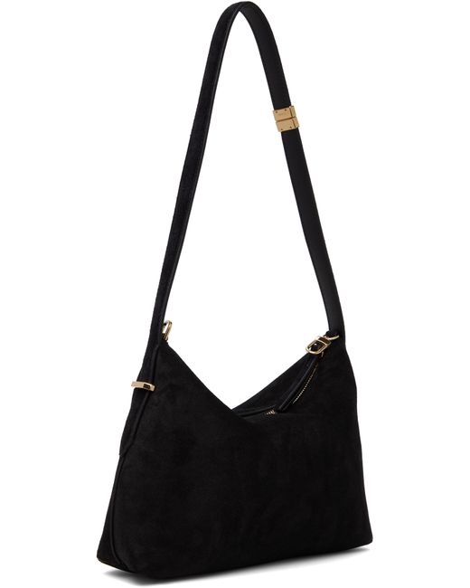 Totême  Black Bevel Suede Wristlet Clutch