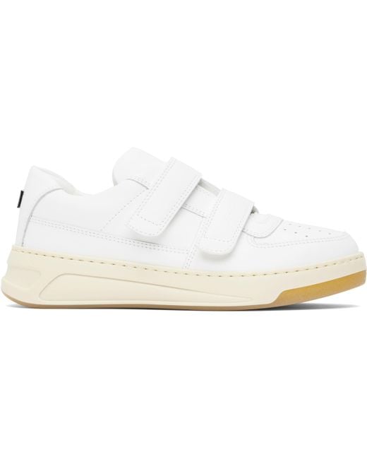 メンズ Acne ホワイト ベルクロストラップ スニーカー Black