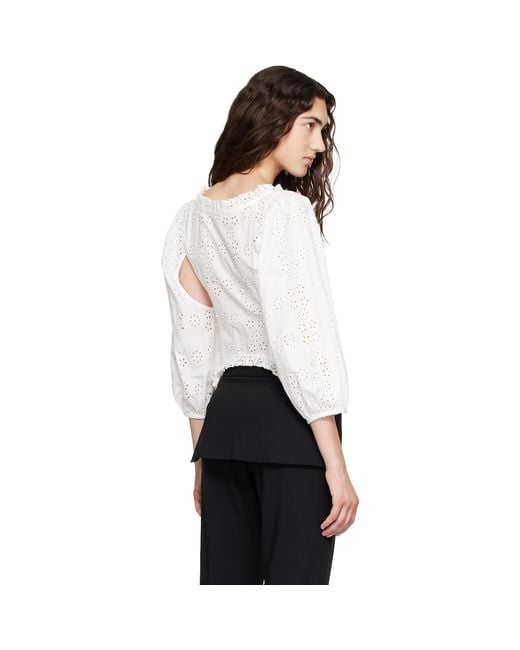 Sandy Liang White Palisade Blouse