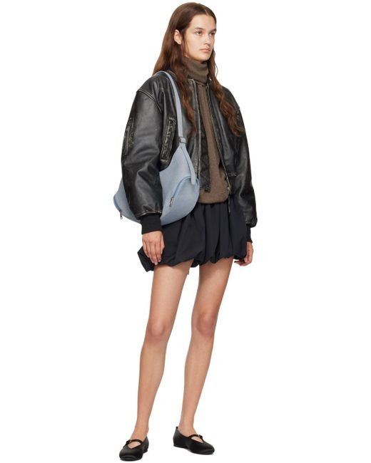 バッグ OSOI Black Cargo Bag OSOI Cargo Hobo Brocle Denim Black | Cow Leather Shoulder