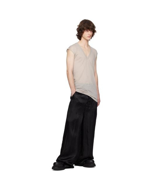 Rick Owens Black Off- Temple Deep V Sl T-Shirt for men