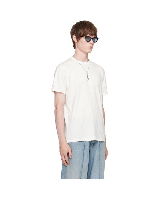 MM6 by Maison Margiela White Cotton T-Shirt for men