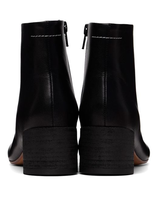 MM6 by Maison Margiela Black Anatomic Ankle Boots