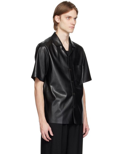 Nanushka Black Bodil Vegan-leather Shirt for men