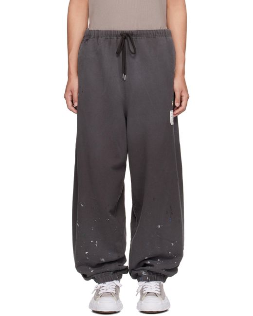 メンズ Maison Mihara Yasuhiro グレー ペイント スウェットパンツ Black