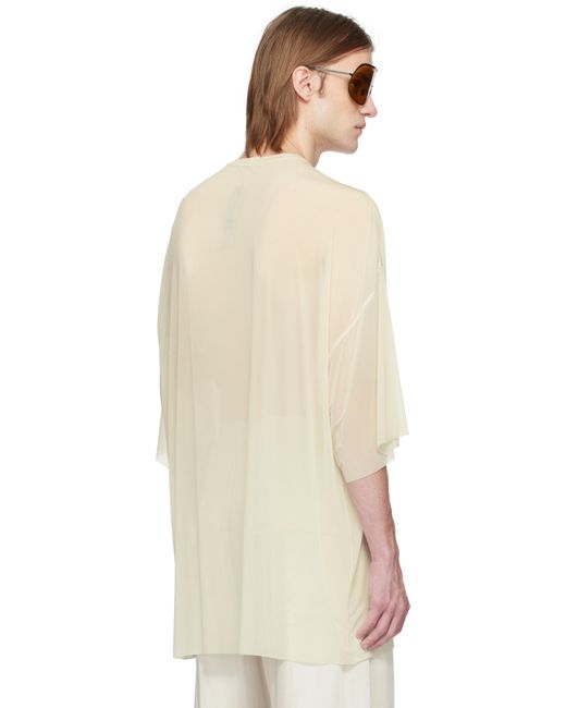 メンズ Rick Owens オフホワイト Hollywood Tommy Tシャツ Natural