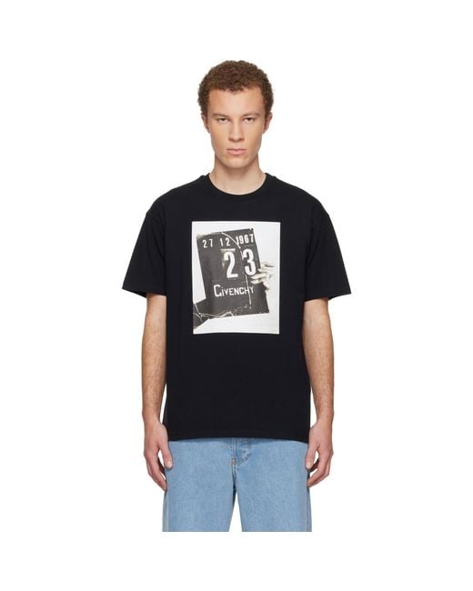 Givenchy Black Clapperboard Print T-Shirt for men