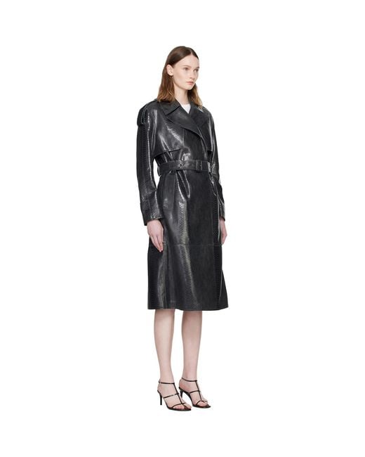 Mackage Black Carmela-Snk Snake Pattern Leather Coat