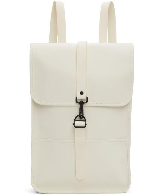 Rains Multicolor Off-white Waterproof Canvas Mini Backpack for men