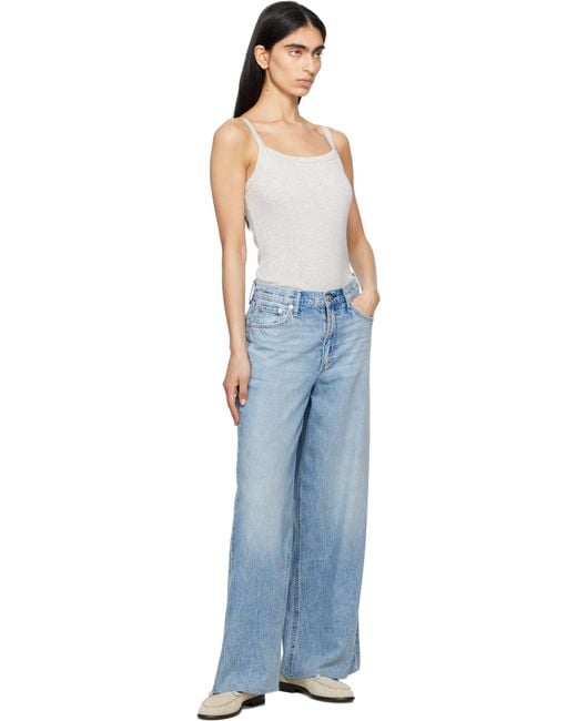 Rag & Bone Blue Wide Featherweight Sofie Jeans