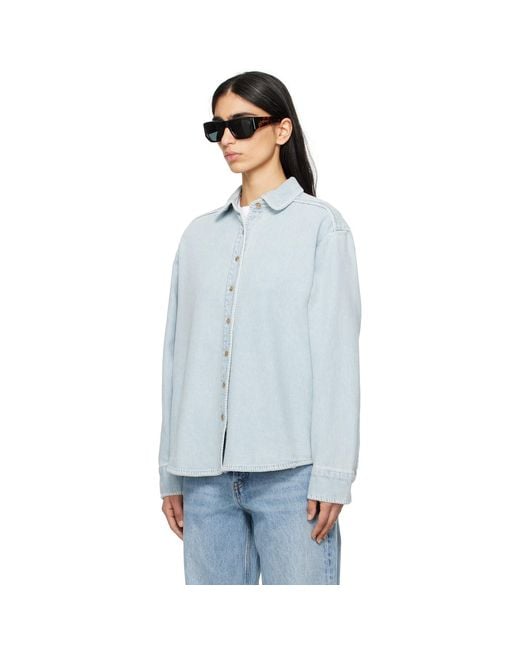 Still Here White Western Denim Shirt