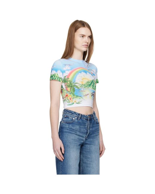 Casablanca Blue Cropped Baby T-Shirt